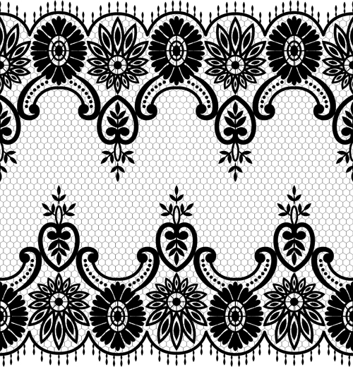 Seamless black lace borders vectors 06 seamless lace border lace borders   