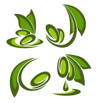 Creative Green Leaf logos vector 04 logos logo Green Leaf green creative   