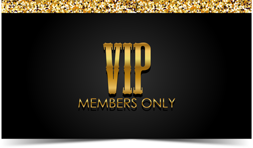 Golden with black VIP members cards vector 02 vip members golden cards black   