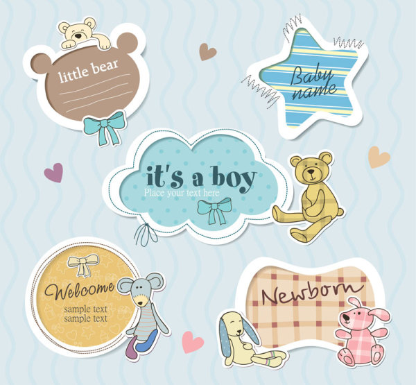 Cute Baby frames with text label vector 05 text label frames frame cute baby   