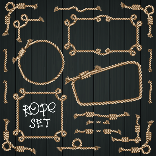 Realistic rope border and frame vector 05 rope realistic frame border   