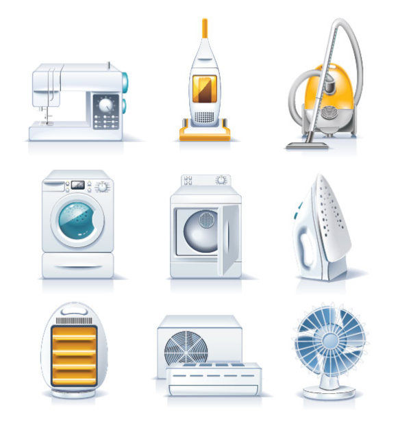 Different household appliances Vector art household different appliances   