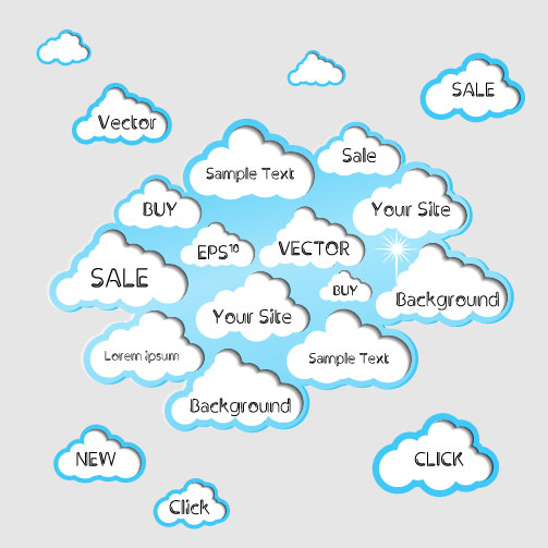 vector elements of Circle and cloud for the text template 02 text template elements element cloud circle   