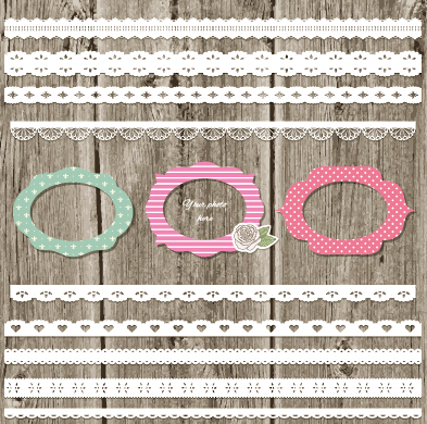 Lace border with cute frame vector lace border frame cute   