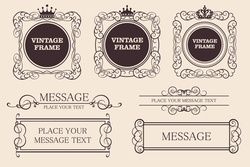 Vector Decorative Vintage Frames set 03 vintage frames frame decorative   