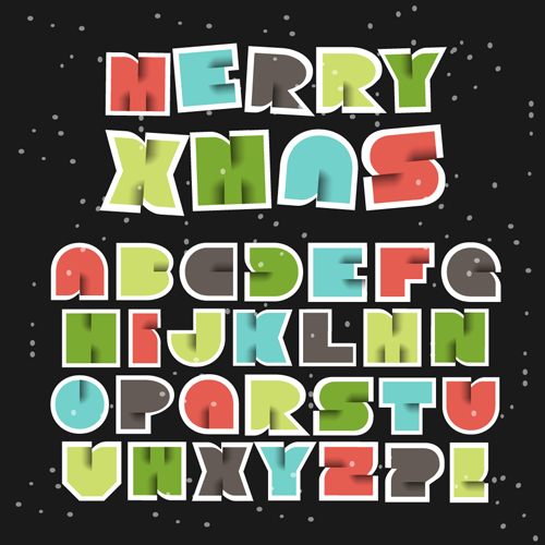 Christmas alphabet letters design vector set 03 letters design christmas alphabet   