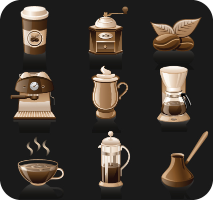 Coffee Elements vector icons icons icon elements element coffee   