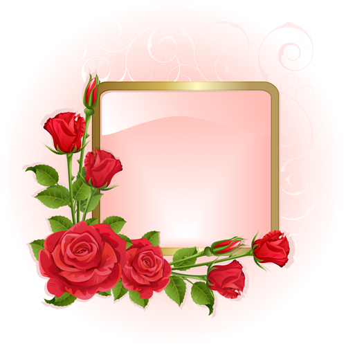 Red peonies photo frame vector red photo frame peonies design   
