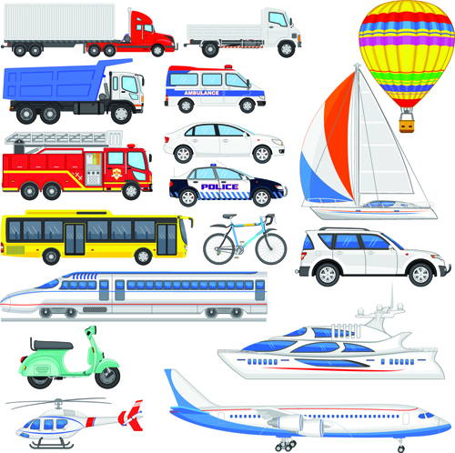 Various transport set vector Various transport   