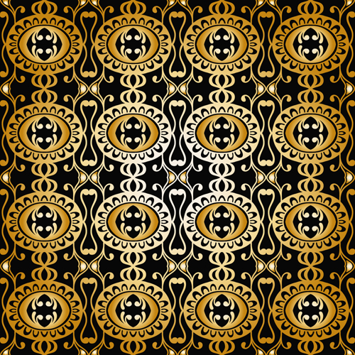 Gold ornaments pattern vector seamless 05 seamless pattern ornament gold   