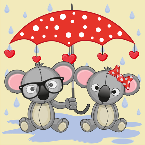 Cute animals and umbrella cartoon vector 14 umbrella cute animals cartoon animals   