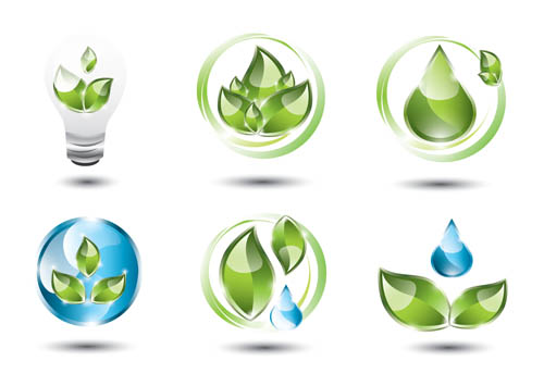Shiny ecology logos vector material vector material shiny material logos logo ecology   