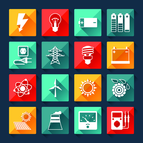 Electricity icons creative vector 01 icons electricity creative   