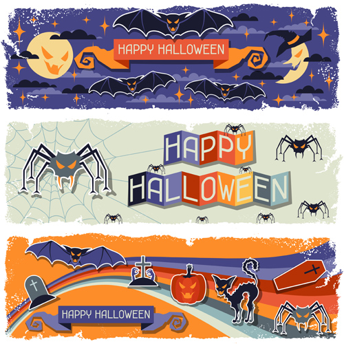 Funny Halloween vector banner 03 halloween funny banner   