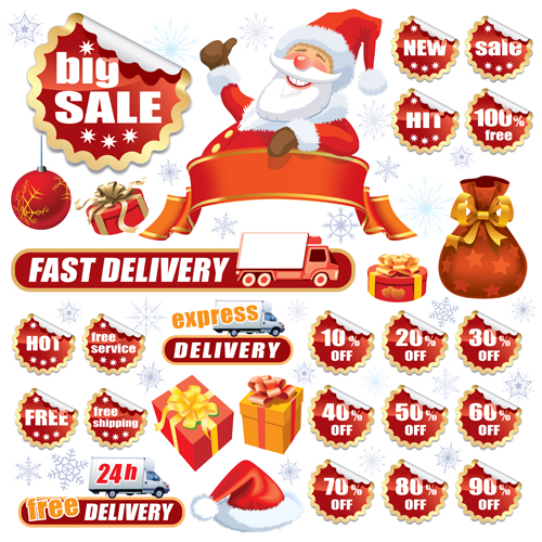 Christmas sale tags and Stickers design vector 05 tags tag stickers sticker sale christmas   