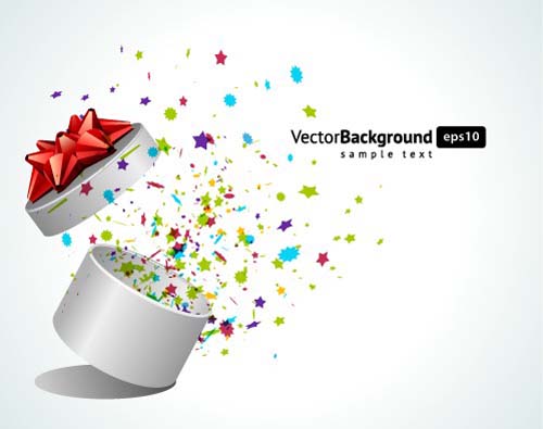 Vector Background with Gift Box set 05 gift box   