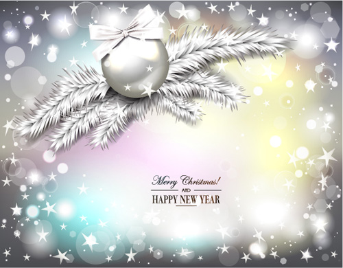 Silver christmas decor with stars background vector stars silver decor christmas background   