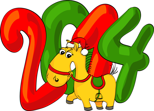 Horse 2014 cute design vector 02 horse cute 2014   