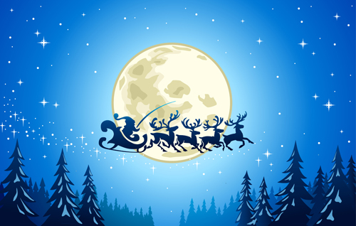 Beautiful Christmas Night winter vector background 05 winter Vector Background night christmas beautiful background   