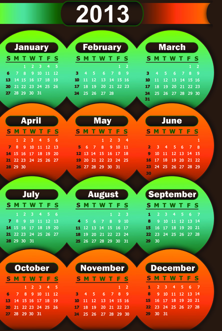 2013 calendars design elements vector 03 elements element calendars 2013   
