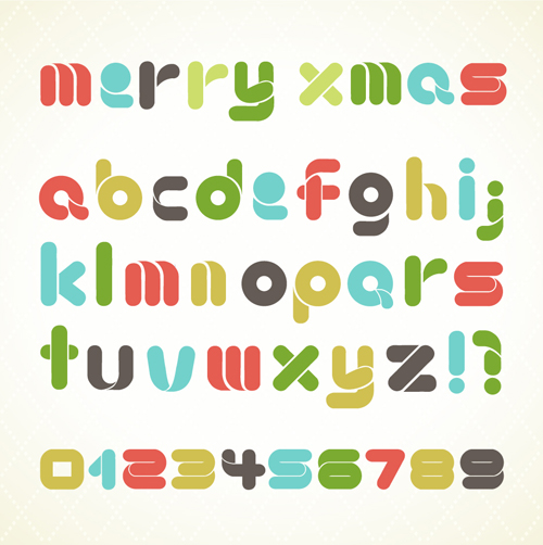 Christmas alphabet letters design vector set 04 letters design christmas alphabet   