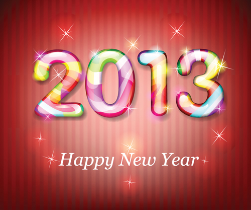 Vector set of 2013 new year design elements 01 new year new elements element 2013   
