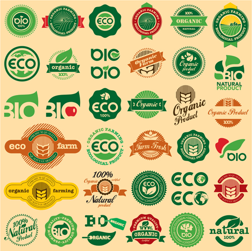 Go green Eco and Bio labels with Stickers vector 02 stickers sticker labels label green eco bio   