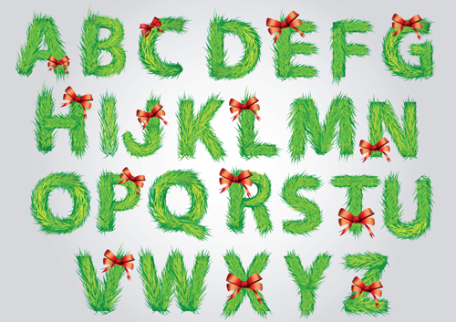 Christmas alphabet letters design vector set 01 letters design christmas alphabet   