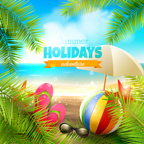 Happy summer holiday background vectors 03 summer holiday happy background vector background   