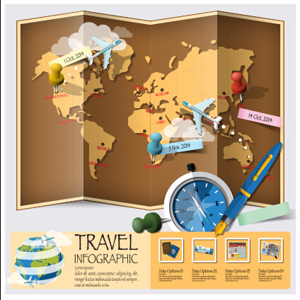 World travel infographics vector set 03 world travel infographics   