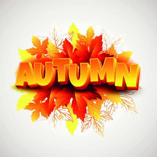 3d text and autumn leaves background vector leaves background autumn leaves autumn   