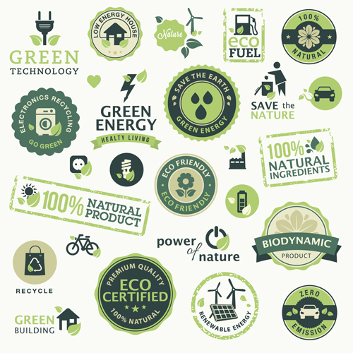 Go green Eco and Bio labels with Stickers vector 03 stickers sticker labels label green eco bio   