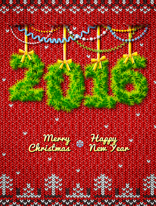 Creative 2016 christmas with new year vector design 08 new year christmas 2016   