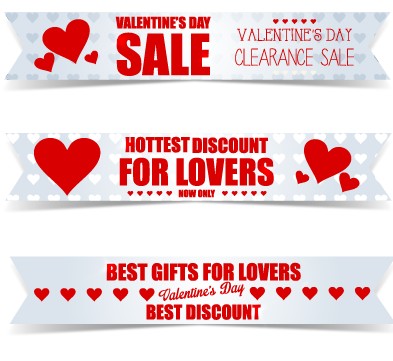 Valentine Day big sale vector banners set 03 Valentine day Valentine sale banners banner   