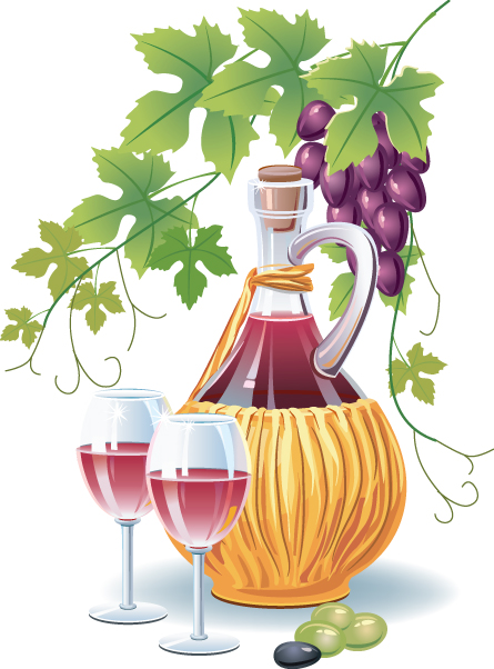 Retro Wine and food design vector 01 wine Retro font food   