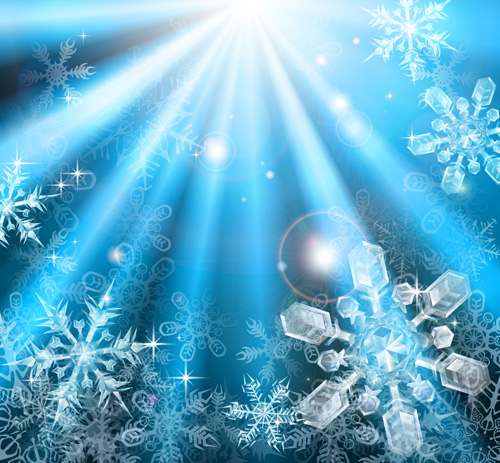 Set of Shiny Snowflakes background art vector 01 snowflake shiny   