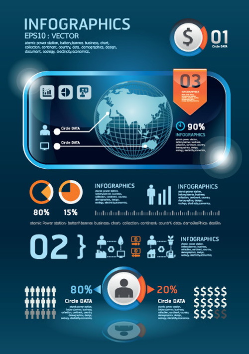 Set of Year Infographic and diagram vector material 07 year material infographic diagram   