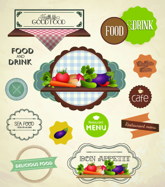 Fresh food labels design vector 02 labels label food label food elements element design elements   