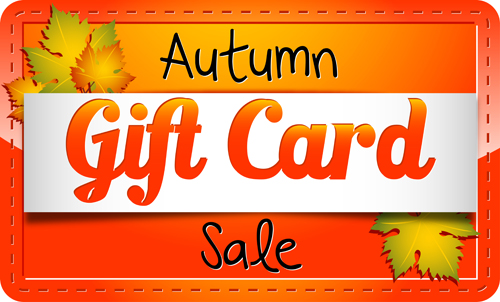 Shiny autumn gift card vector design shiny gift card gift card vector autumn   