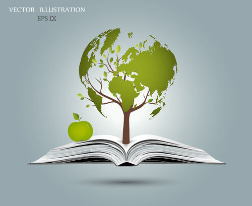 Ecology with book concepts template vector 07 template ecology Concepts book   