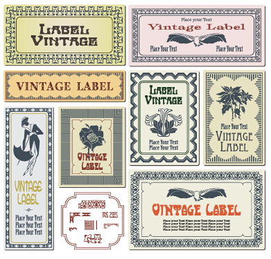 Vintage frame colored labels vector 02 vintage labels frame colored   