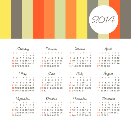 Vector set of 2014 calendar design 01 upload calendar 2014   