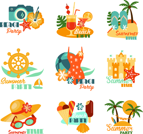 Summer beach holiday labels vintage vector 02 vintage summer labels holiday   