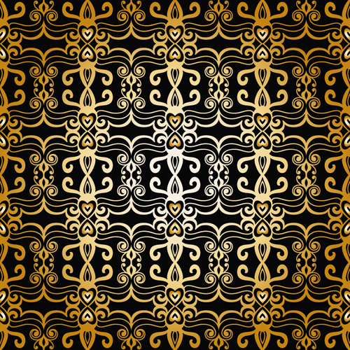 Gold ornaments pattern vector seamless 01 seamless pattern ornaments gold   