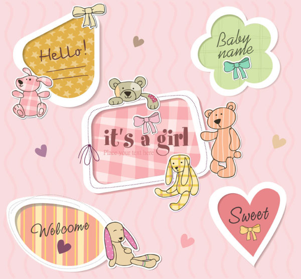 Cute Baby frames with text label vector 01 text label frames frame cute baby   