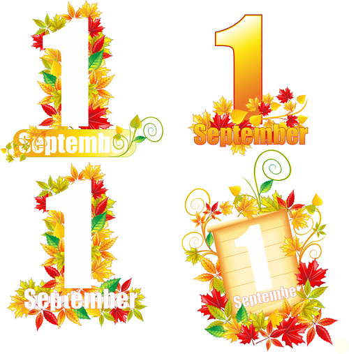 Beautiful september autumn design vector September beautiful autumn   