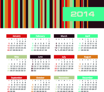 Vector set of 2014 calendar design 03 calendar 2014   