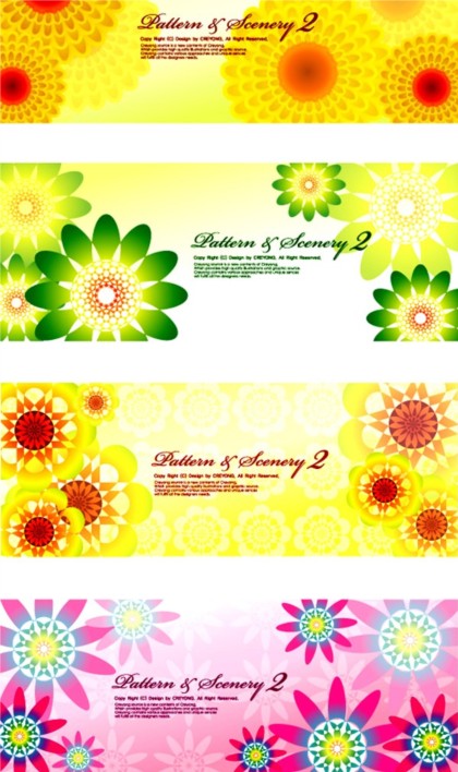 Bright floral banner art vector floral bright background   