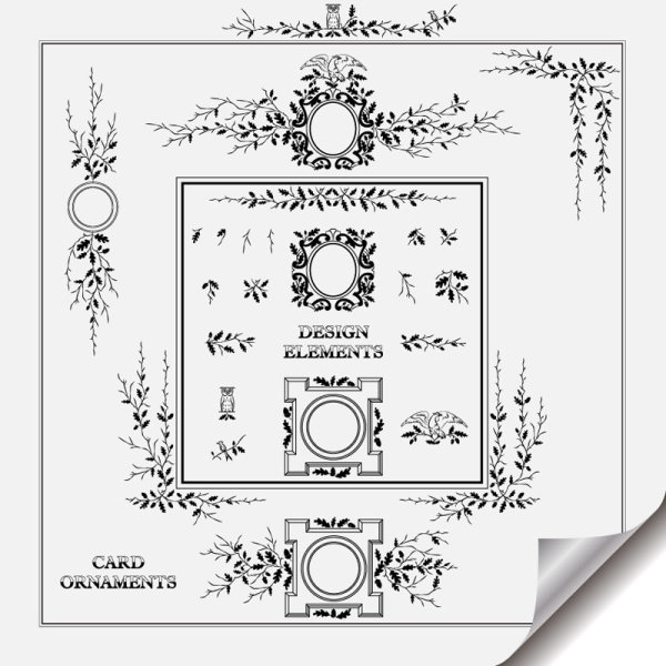 Retro Object Decorative Ornaments frames vector 01 Retro font ornaments ornament object frames frame decorative   