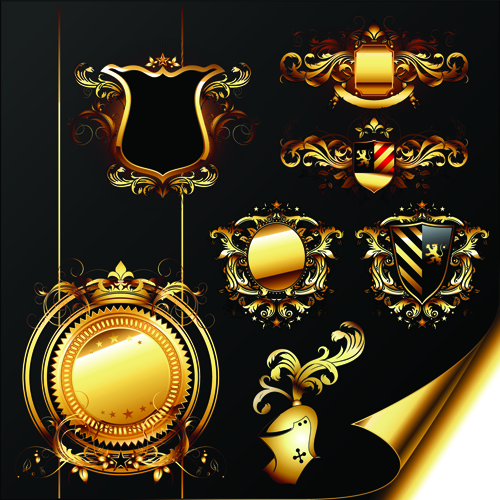 luxurious Golden Heraldic with ornaments Vector 04 ornaments ornament luxurious heraldic golden   